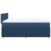 vidaXL Boxspring met matras stof blauw 160x200 cm