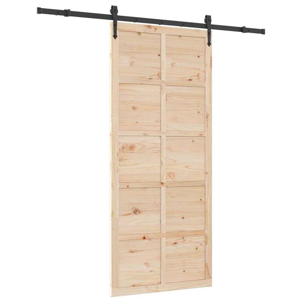 vidaXL Schuifdeur Bruin 100 x 208 cm Massief grenenhout