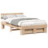vidaXL Bedframe met hoofdeinde Bruin 135 x 190 cm Massief grenenhout