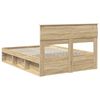 vidaXL Bedframe met hoofdeinde Sonoma 140 x 200 cm Massief grenenhout