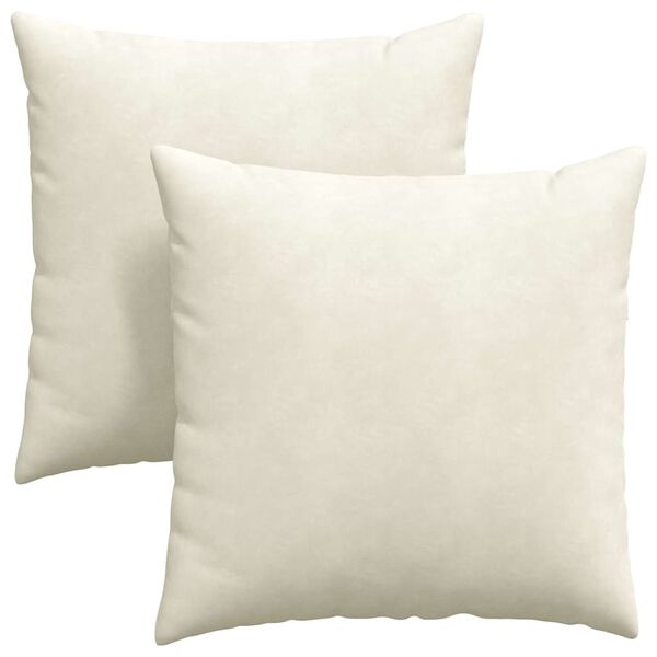 vidaXL Sofa Kussens 2 stuks Cr&egrave;me 80 x 80 cm Cordstof