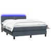 vidaXL Boxspring met matras en LED fluweel donkergrijs 160x210 cm