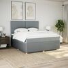 vidaXL Boxspring met matras stof lichtgrijs 180x200 cm