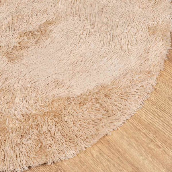 vidaXL Hoogpolig vloerkleed NAVARRA 120x120 cm polyester beige