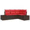 vidaXL Tuin Sofa Set 4 st Bruin poly rattan