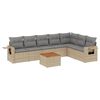 vidaXL 8-delige Loungeset met kussens poly rattan beige