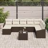 vidaXL Tuin Sofa Set met kussen 8 pcs Bruin en Cr&egrave;me poly rattan