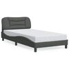 vidaXL Bedframe zonder matras "Hvar" 100x200 cm stof donkergrijs