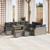 vidaXL Tuin Sofa Set met kussen met opslag 14 pcs Grijs poly rattan
