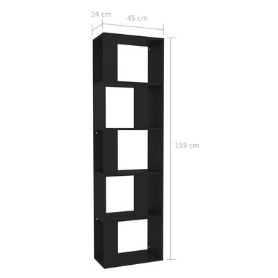 vidaXL Boekenkast/kamerscherm 45x24x159 cm bewerkt hout zwart