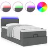 vidaXL Ottoman bed met matras en LED's 100x200cm stof donkergrijs