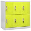 vidaXL Lockerkasten 2 st 90x45x92,5 cm staal lichtgrijs en groen