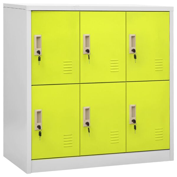 vidaXL Lockerkasten 2 st 90x45x92,5 cm staal lichtgrijs en groen