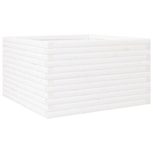 vidaXL Plantenbak 80x80x46 cm massief grenenhout wit
