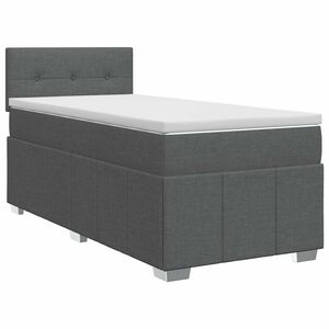 vidaXL Boxspringbed met matras Donkergrijs 90 x 190 cm Stof