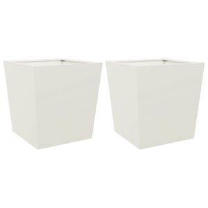 vidaXL Plantenbakken 2 st 50x50x50 cm staal wit