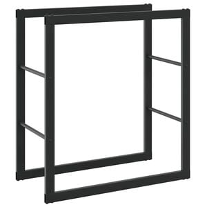 vidaXL Haardhoutrek 55x30x61 cm staal zwart