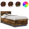 vidaXL Bedframe met hoofdeinde Gerookt eiken 70 x 190 cm Bewerkt hout