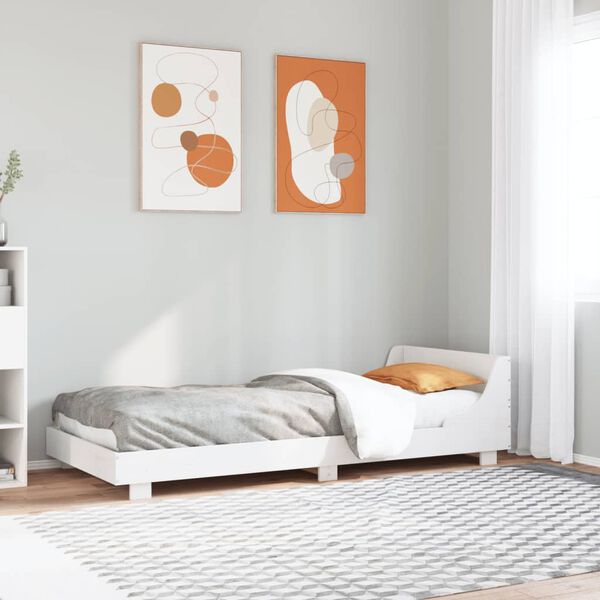 vidaXL Bedframe zonder matras massief grenenhout wit 90x200 cm