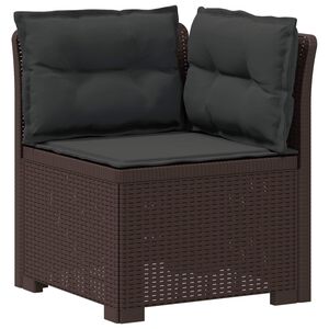 vidaXL E&eacute;npersoons Tuinbank met Kussens Rattan Look PP Bruin