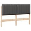 vidaXL Gestoffeerd hoofdbord Bruin en Donkergrijs 135 cm
