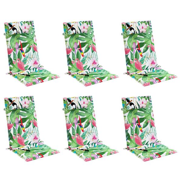 vidaXL Stoelkussens 6 st hoge rug oxford stof meerkleurig