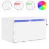 vidaXL Nachtkastjes met LED's 2 st wandgemonteerd wit