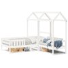 vidaXL Kinderbed met huisje en bankje massief grenenhout wit 90x200 cm