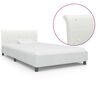 vidaXL Bedframe kunstleer wit 100x200 cm