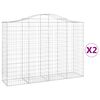 vidaXL Schanskorven 2 st gewelfd 200x50x140/160 cm ijzer