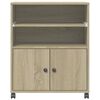 vidaXL Printerkastje met wielen 60x48x74 cm sonoma eikenkleurig