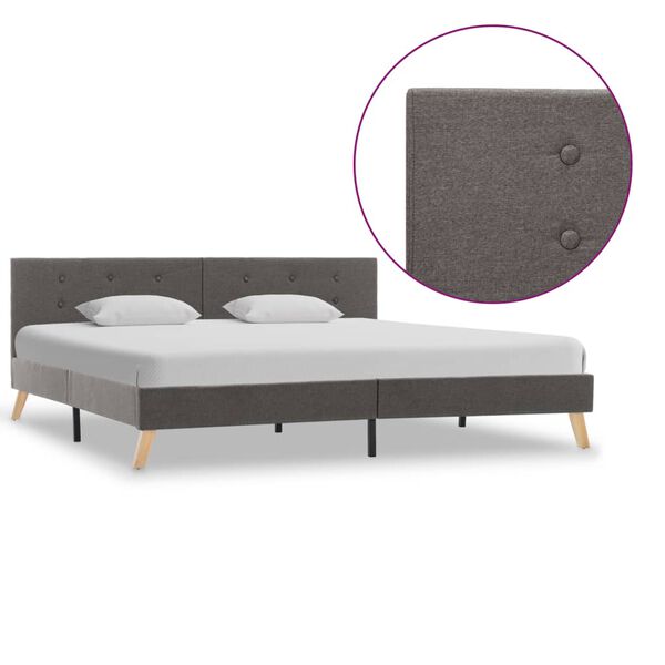 vidaXL Bedframe stof taupe 180x200 cm