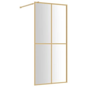 vidaXL Inloopdouchewand transparant 80x195 cm ESG-glas goudkleurig