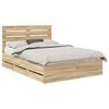 vidaXL Bedframe met lade Sonoma Eiken 150 x 200 cm Ingenieurshout