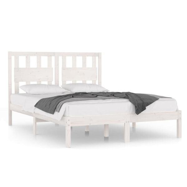 vidaXL Bedframe massief grenenhout wit 180x200 cm