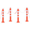 vidaXL Verkeerspalen met ketting 4 st 75 cm PE