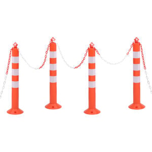 vidaXL Verkeerspalen met ketting 4 st 75 cm PE