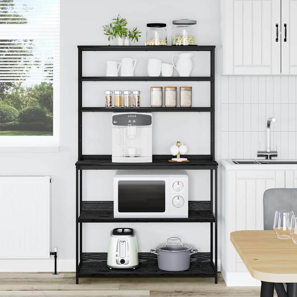 vidaXL Keukenplank Zwart Eiken 100 x 40 x 168 cm Bewerkt hout