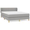 vidaXL Boxspring met matras stof lichtgrijs 140x200 cm