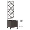 vidaXL Tuin Pot met Irrigatie en Wielen Bruin 40 x 40 x 148 cm PP