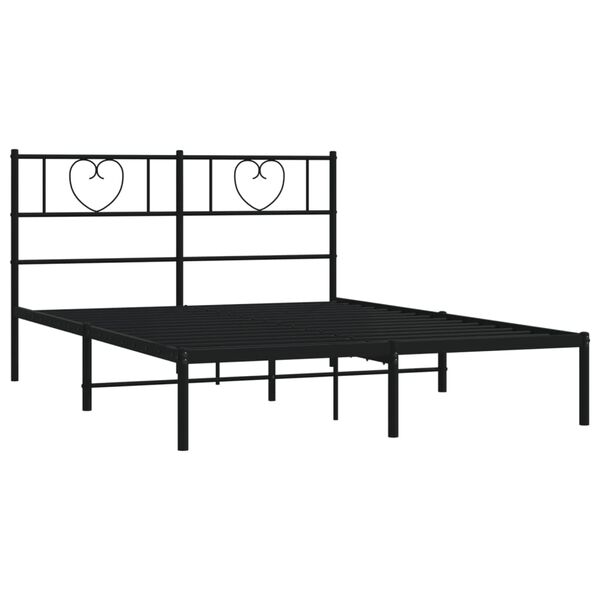 vidaXL Bedframe met hoofdbord metaal zwart 120x200 cm