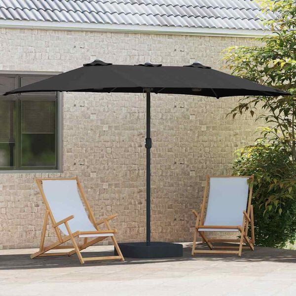 vidaXL Tuinparasol Zwart 385 x 209 x 244 cm Stof