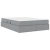 vidaXL Opbergbed met matras Lichtgrijs 140 x 190 cm Polyester