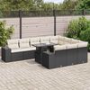vidaXL 11-delige Loungeset met kussens poly rattan zwart