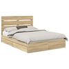 vidaXL Opslag bed met lade Sonoma Eiken 140 x 200 cm Bewerkt hout