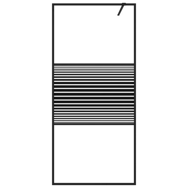 vidaXL Inloopdouchewand 90x195 cm transparant ESG-glas zwart