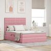 vidaXL Opslag bed met matras met matras Roze 140 x 190 cm Fluweel
