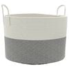 vidaXL Opbergmand &Oslash; 51x33 cm katoen grijs en wit