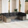 vidaXL Tuin Sofa Set met opslag 9 pcs Grijs poly rattan