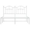 vidaXL Bedframe met hoofdbord metaal wit 135x190 cm
